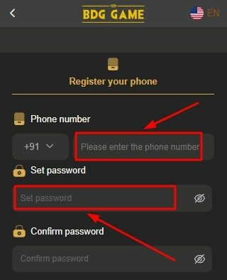BDG Register Form